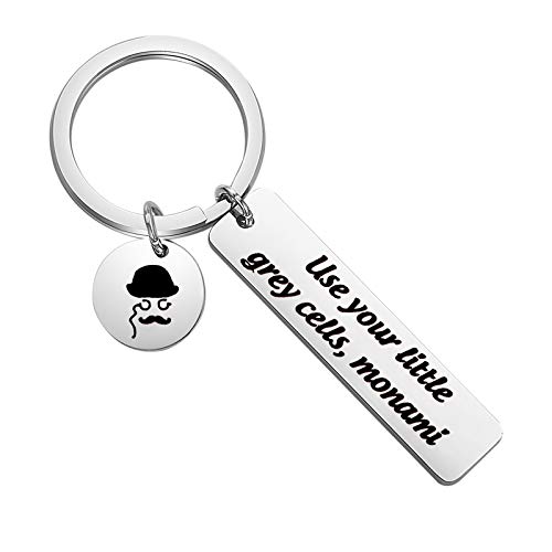 KUIYAI TV Show Inspired Keychain Detective Novels Fans Gift Detective Jewelry (KS-HercuPoirot) by KUIYAI - Used condition - US$11.84