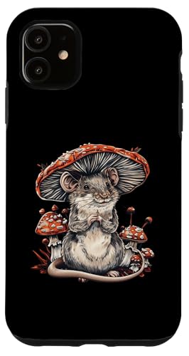 Custodia per iPhone 11 Rat Mouse Cottagecore - Cappello a fungo estetico