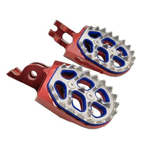 Repose-pieds CNC pour CRF 450R évitant les glissades avec ces pédales moto rouges