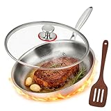 Titan Pfanne mit Deckel, 30cm Antihaftbeschichtet Titanpfanne, Beschichtungsfrei und...