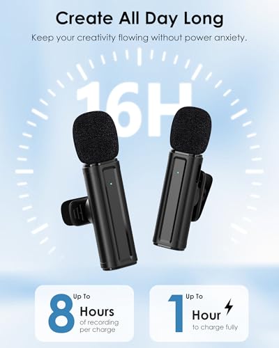 Image of Wireless Mini Microphone for iPhone, iPad, Android, 2 Pack Lavalier Mic with 360 Rotatable Clip, Plug and Play Noise Reduction USB-C Mic for Video Recording YouTube TikTok Podcast Content Creators