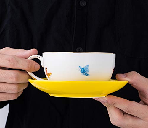 Jusalpha Butterfly Garden Teapot-Tea Cup-Saucer Set, Tea-For-One Set #06 #TOP3