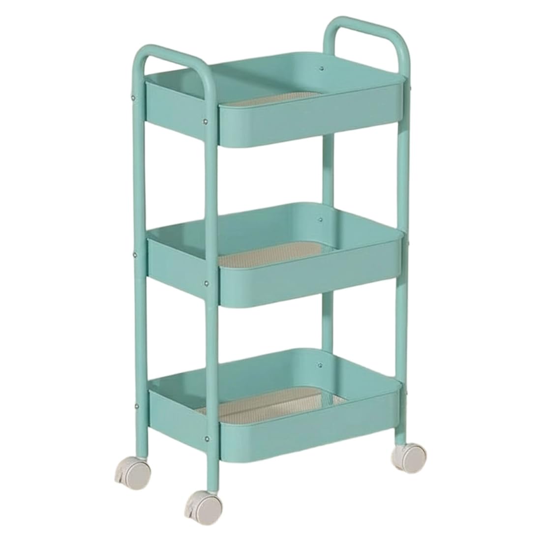 Hndhbfgrt Mobile Storage 3-Tier Kitchen Cart with Wheels, Multifunctional Snack Rack for Bedroom Living Room C