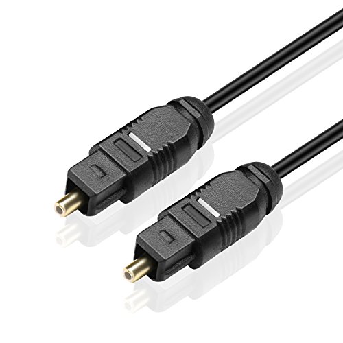 TNP Digital Optical Audio Cable 10 Feet S/PDIF Fiber Optic Cable Toslink TV Optical Cable for Soundbar, Home Theater, Speaker Wire, TV, PS4, Xbox Male to Male Gold Connectors Cord|