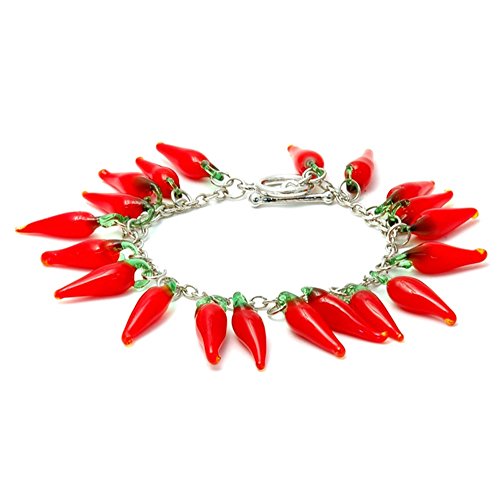 Preisvergleich Produktbild Red Hot Chilli Glasperlen Charm Armband