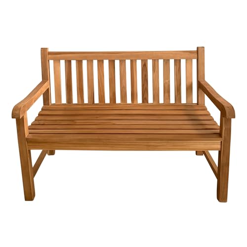 AXI Nowi Banc de Jardin en Bois de Teck, Brun | Banc en Bois avec accoudoirs | Banc de Parc en Teck pour Jardin/terrasse avec Dossier pour 2 Personnes | 120 x...