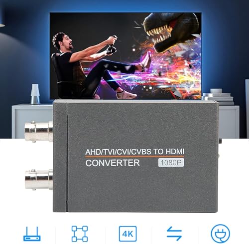 Image of TVI /CVI /AHD /CVBS to HDMI Converter ; Full HD 4K 720P / 1080P / 3MP / 4MP / 5MP / 8MP BNC to HDMI Video Converter Adapter for Monitor HDTV DVR