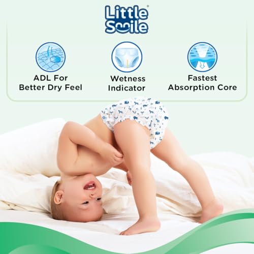 Image of Baby Diapers Pant Style | Size - M - 34 (Pack of 2) | Odorless and Antibacterial Layer with Urine Indicator (68 Pieces)