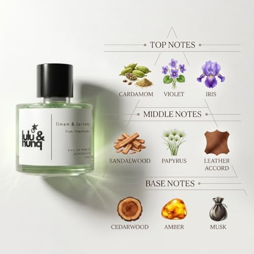 Image of LULU & HUNQ Linen & Larceny Perfume for Men & Women 100ml | 12 Hours Long Lasting Eau De Parfum Premium Luxury Smell | Best Unisex Perfume | Oriental Floral Fragrance