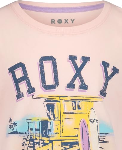 Image of Roxy Girls' Short Sleeve Boyfriend Fit Logo Tee, Crew Neck Graphic T-Shirt, Soft & Comfortable