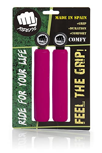 Ridefyl Comfy, Puños De Bicicleta MTB Unisex Adulto, Rosa (Pink), 32 Mm Cover