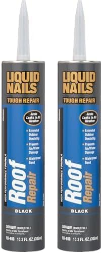 Liquid Nails Roof Repair 10.3 oz. Black Exterior Waterproofing Roof Adhesive, 2 Pack