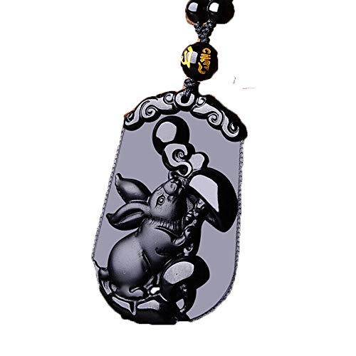 Collier obsidienne noire et jade lapin pour harmoniser vos énergies au quotidien