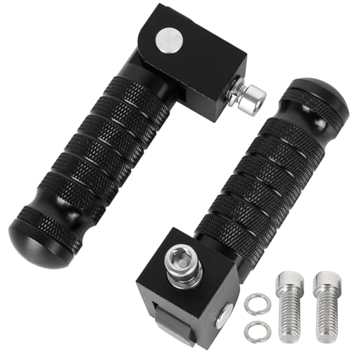 Motorcycle Universal M8 Foot Pegs CNC Foldable & Anti-Skid 90 Degree Motorbike Pegs Fits for Super 73 Bicycle Mini Bike Electric Motor ATVs UTVs Go Karts Quads Scooters Black