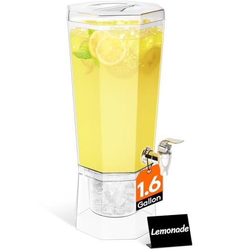 Lifewit 6L Dispensador de Bebidas Grande, Botella de Plástico con Grifo Juego de 1, Jarra Agua con Soporte para Cócteles, Jugos, Limonada y Té, 44 x 18 cm/17x7 Lifewit 6L Dispensador de Bebidas Grande, Botella de Plástico con Grifo Juego de 1, Jarra Agua con Soporte para Cócteles, Jugos, Limonada y Té, 44 x 18 cm/17x7