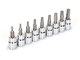 TEKTON 3/8-Inch Drive Star Bit Socket Set, T10 - T50, 9-Sockets | 1351