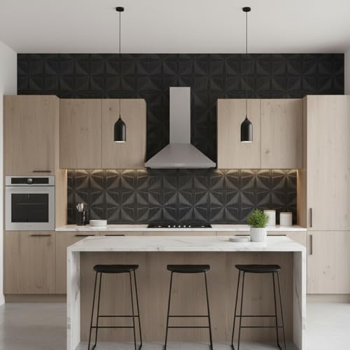 Image of Kayra Decor 3D PVC Wall Panel Bloom Design, Grey Pine Wood Color 19.7 inch x 19.7 inch (Pack of 18) - Covers 48.51 Sq. Ft.