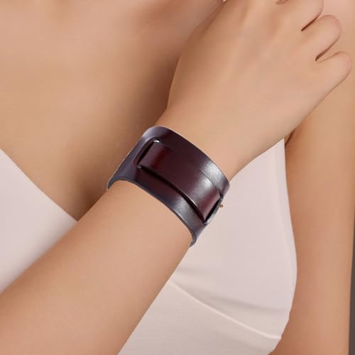 Pulsera Punk Ajustable de Cuero Marrón para Hombre y Mujer miniatura 6