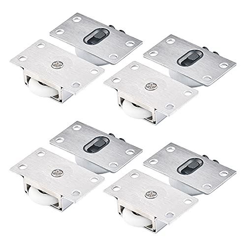 Gativs 4 Paires Roues à Rouleaux pour Armoire Roues à Rouleaux pour Porte Coulissante Roulettes Placard Coulissant Galet de Armoire Porte Galet de Roulement de Porte pour Placard Fenêtre