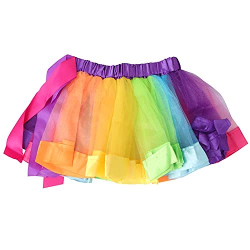 Beaupretty Falda Tutú Arco Niñas Coloridas Capas de Tul Princesa Vestido de Tul para Niñas Pequeñas ( M )