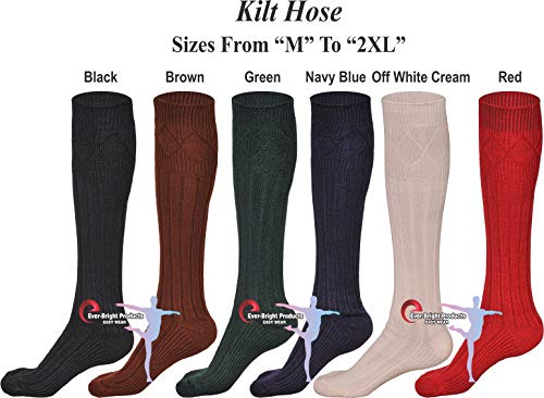 Men's Traditional Long Hose Kilt Socks select your size M to 2XL2