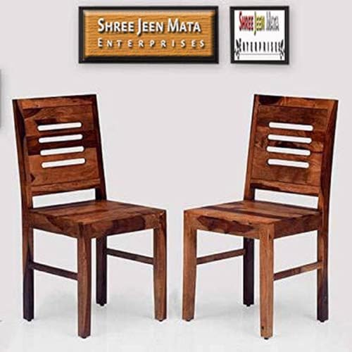 Image of Solid Sheesham Wood Dining Chairs Set of 2 | Solid Wood Dining Chairs | Wooden Study Chairs Set of 2 for Study Room | Wooden Chairs | Set of 2 | Brown Finish
