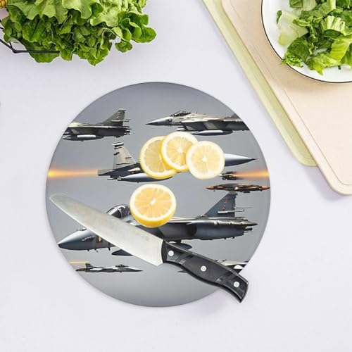 Planche à découper en verre avion de combat idée cadeau originale