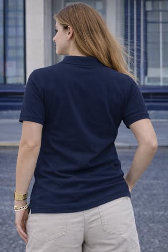 Image of Mack Jonney Women's Cotton Polo T-Shirt|Solid Regular Fit|Half Sleeve Collar T-Shirt for Casual Wear-MJ-32