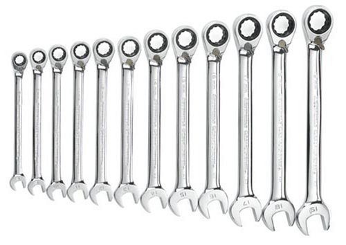 Gearwrench 9620u00a012u00a0piezas Reversible Métricas de llaves combinadas 8u00a0u0096u00a019u00a0mm herramienta