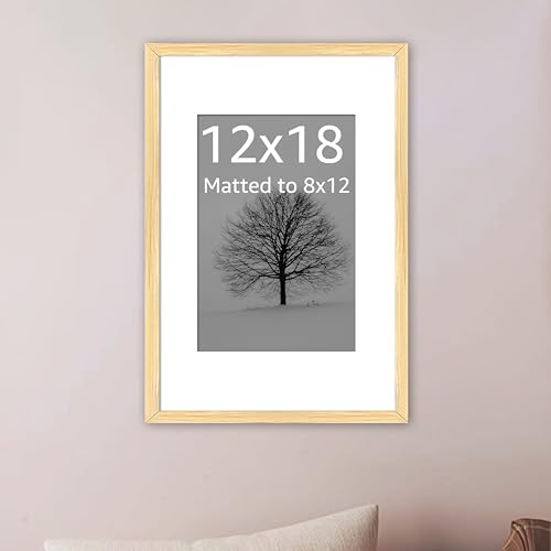 Image of Art Street Synthetic Document Large Size Wall Photo Frame, Set of 1 Big Frames For Wall Artwork, Certificates, Picture & Photographs Home Decor (12x18 Inch, Matted To: 8x12 Inch, Beige)