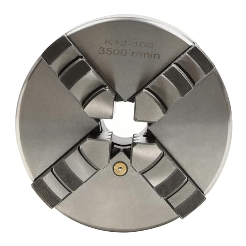 Mandrin à 4 mâchoires à centrage automatique - Mandrin à quatre mors - 100 mm - Pour petits tours avec acier trempé - 10 x 100 x 74,5 mm