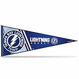 Rico Industries NHL Hockey Tampa Bay Lightning Primary 12" x 30" Felt Wall Décor Pennant - Great for Home/Bed Room/Man Cave Décor