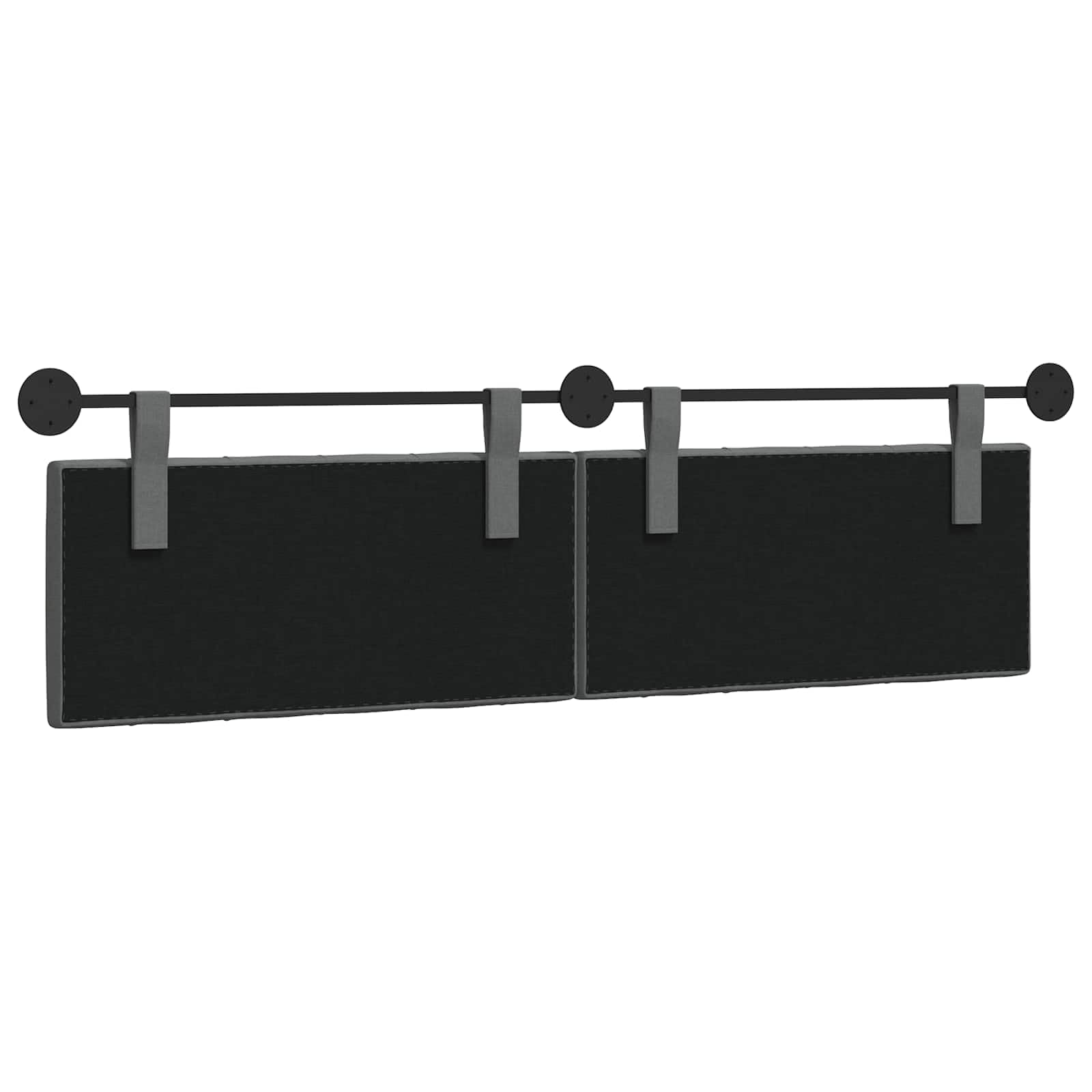 Cabecero colgante de tela gris oscuro con relleno de espuma 170 x 55 x 7 cm, montaje en pared, juego de 2 unidades, tapizado para dormitorio, habitación de invitados, cama doble y cama