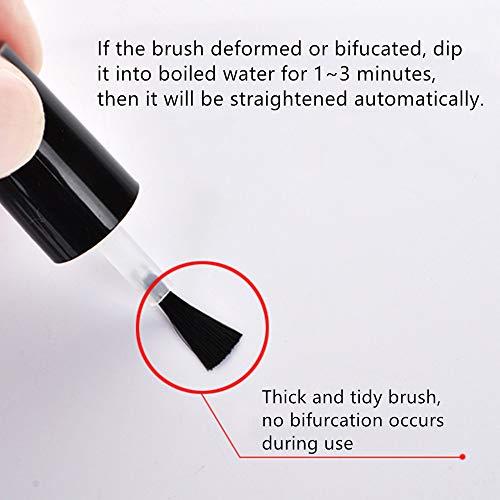 BENECREAT 24PCS 5ml leere Nagellackflaschen Transparente Glasnagellackflaschen mit Bürsten, 5PCS Trichtertrichter – Bild 5