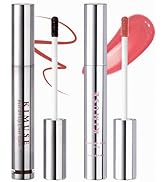 KIMUSE Lip Stain Peel Off &amp; Lip Oli Duo Set, 2 Pcs Long Lasting Lip Liner Stain, Waterproof, Tran...