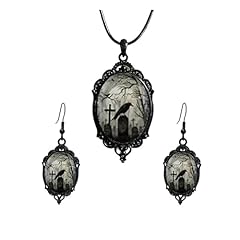 A7:Raven Cross Earrings Necklace