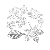 YKW Leaf Shape Metal Cutting Dies Set with Embossing Tools for Card Making Album, Scrapbooking Paper Craft DIY Kit, Includes Die Cuts Etching Stencils Stamps Thin Banner Cutting Dies (leaf1)