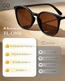 Bloomoak Różowe przyciemniane okulary antymigrenowe, okrągłe okulary antymigrenowe, anty-niebieskie światło, FL-FLEX do wrażliwości na światło, odblasków LED, światłowstrętu i zmęczenia oczu, Na