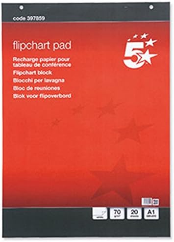 5 x Quality A1 FLIPCHART PLAIN Paper Pad 40 Sheets