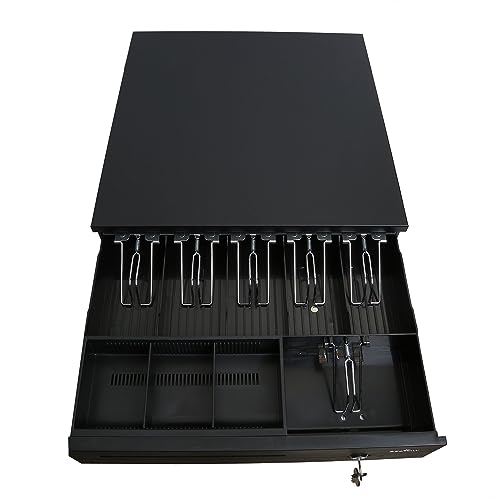 Image of Bestow Cash drawer Electronic Automatic & Manual Heavy Duty, Durable, Reliable Granted Metal Cash Drawer Drawer organiser storage for POS Support all POS Terminal (Black, 5.3Kg)6 NOTES / 3 Coin