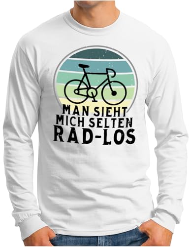 T-shirt de cyclisme amusant homme blanc manches longues imprimé XXXL