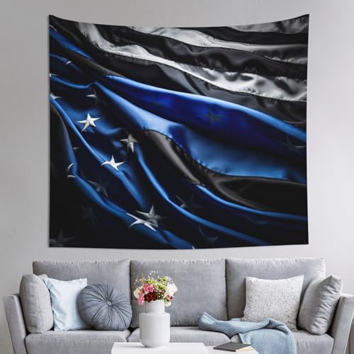 Tapiz de pared de bandera americana azul DUWAA de 60x51 pulgadas para dormitorio