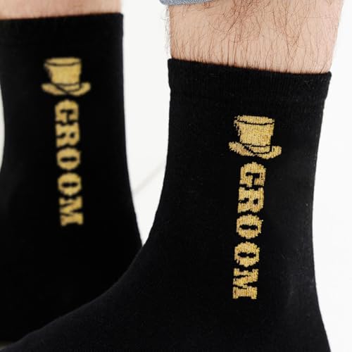Brosash Groom, Best Man, Groomsmen Sock Set – 7 Pack with Groom, Best Man, and 5 Groomsman Wedding Party Socks | Groomsmen Proposal Gift Ideas Grooms Gifts Favors Bachelor Bridal Shower Matching4