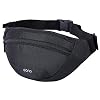 Amazon Brand – Eono Bum Bag, Water-Repellent Belt Bag for Men and Women, Waist Bag with Multiple Pockets and Adjustable Waistband for Travel, Sports, Fitness, Hiking etc. (Black), black, Einheitsgröße
