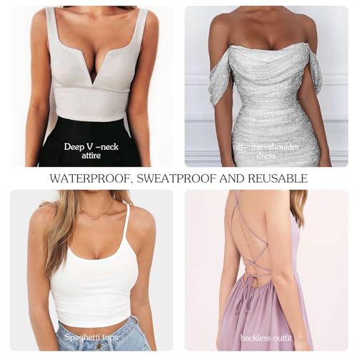 Adhesive Bras - Silicone Breast Lift Invisible Bra Reusable Nipple Covers Strapless Backless Push Up Sticky Bra for Women 7