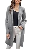 Knitted Coatigan Jackets for Women Light Weight Warm Sweater Coat Mid Length Fall Winter Trendy Sweater Blazers M Heather Gray