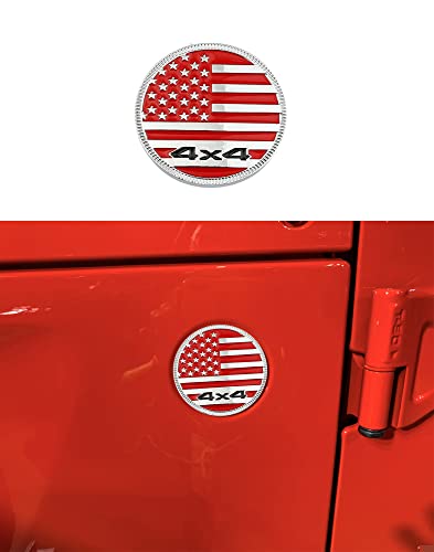 Image of CONGCONG 2Pcs 4X4 Metal Automotive Emblem, 3D Metal Car Badges Round Emblem Decals Stickers Compatible with Jeep Wrangler Vehicles Trucks.