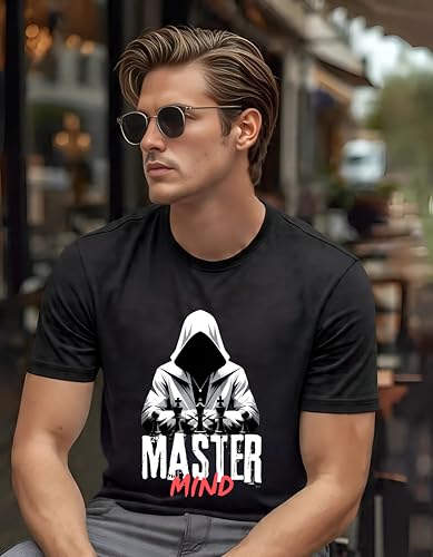 Image of Mastermind Printed T-Shirt for Men | 180 GSM Cotton Blend Men's Tshirt | Regular Fit Half Sleeve Round Neck Printed t-Shirt | Graphic T-Shirt for Men
