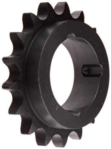 Tsubaki H60BTL17 Roller Chain Sprocket, Single Strand, Taperlock Design, Hardened Teeth, 1610 Bushing Required, 17 Teeth, #60 ANSI No., 3/4