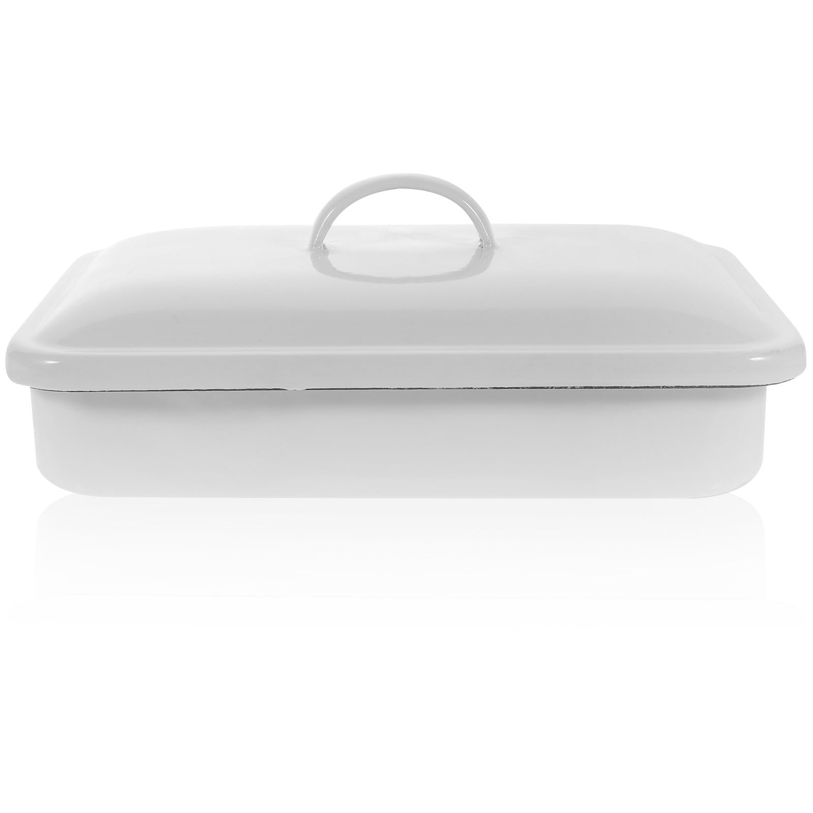 Bandeja para Hornear Esmaltada de Color Claro de 30x20cm 4 Fulcros, Sartén Multifuncional Resistente al Calor y Fácil de Limpiar para Postres y Té Tarde